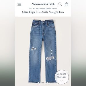 Abercrombie Ultra High Rise Ankle Straight Jean